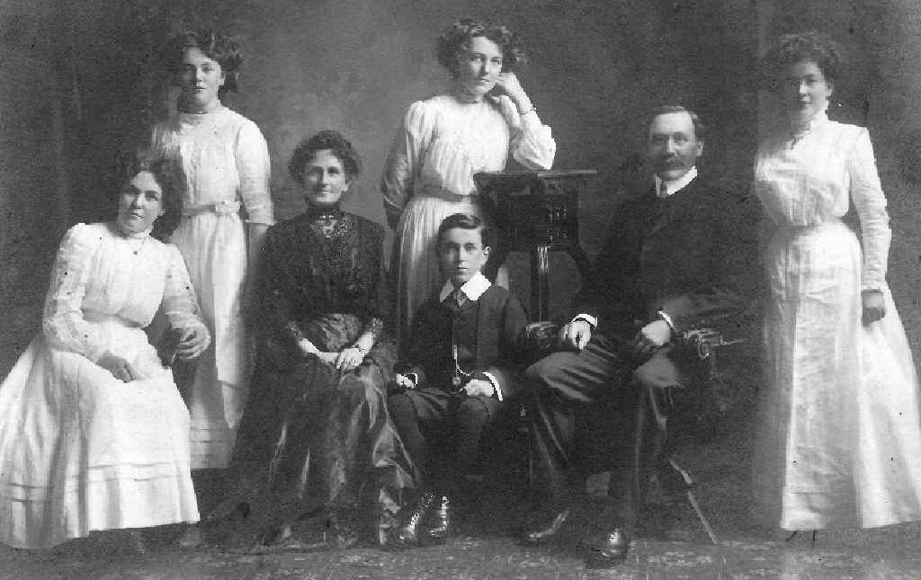 Young George Banks (centre) with his four older sisters and his parents in Melbourne. Young George Banks (centre) with his four older sisters and his parents in Melbourne.